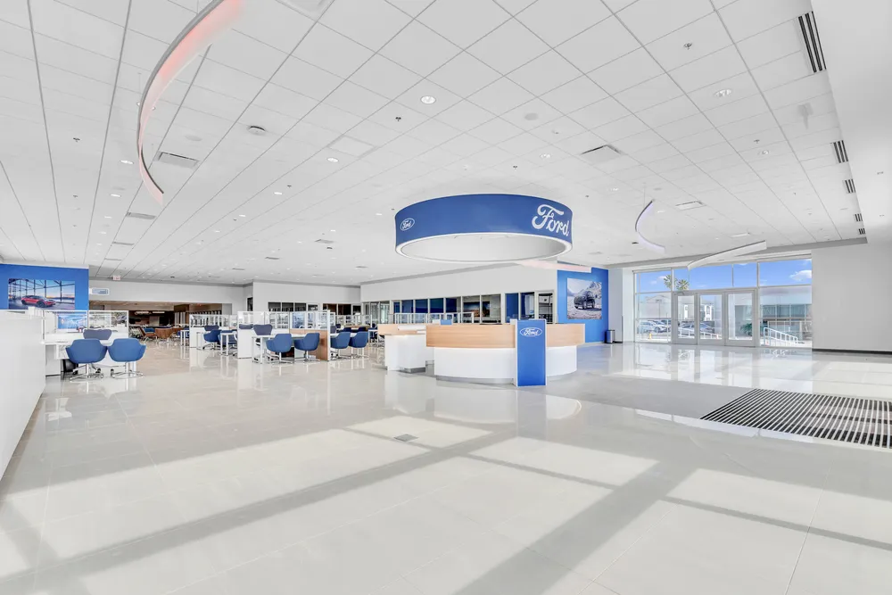 Bright Ford dealership showroom finished by Aldana Painting Co
