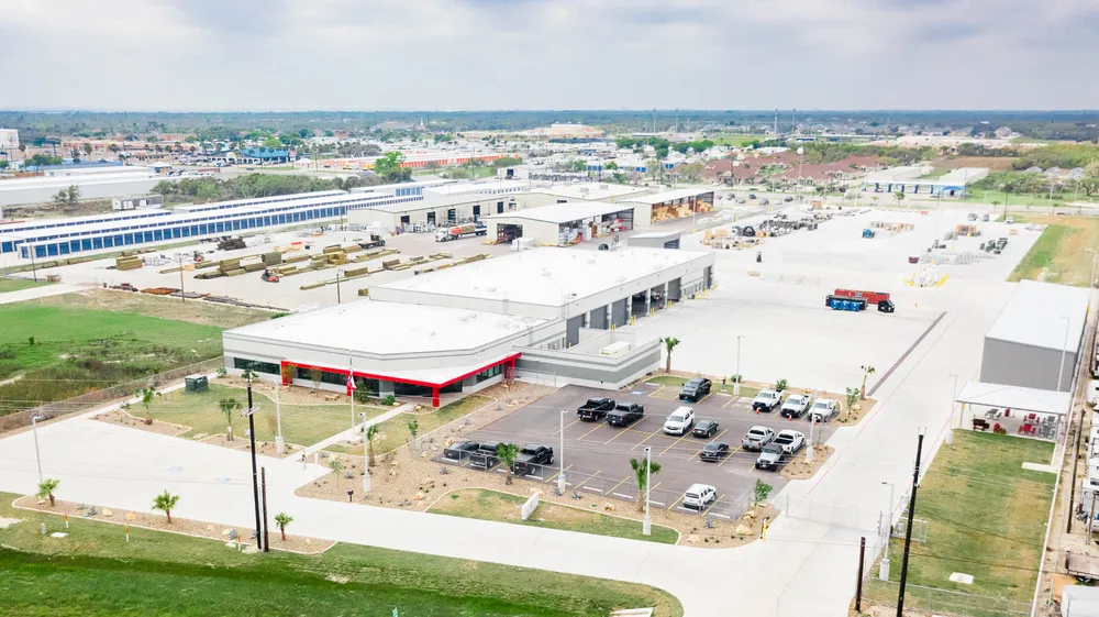 Aerial view of the AEP Aransas Pass service center
